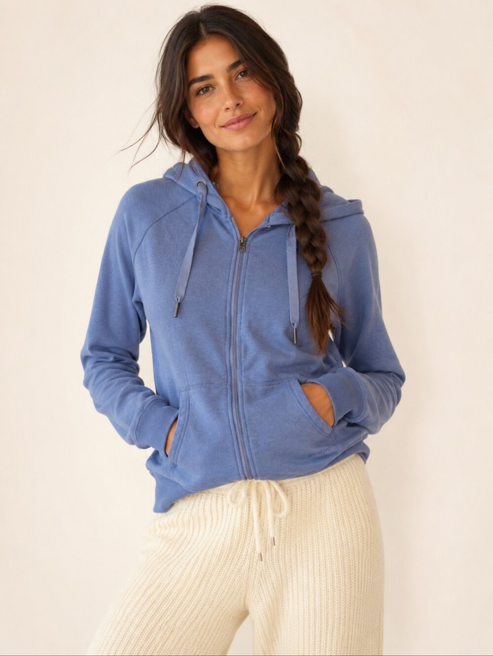 HEAD Periwinkle Lavender Fleece Full Zip Hoodie Cozy Athleisure Jacket Sz M